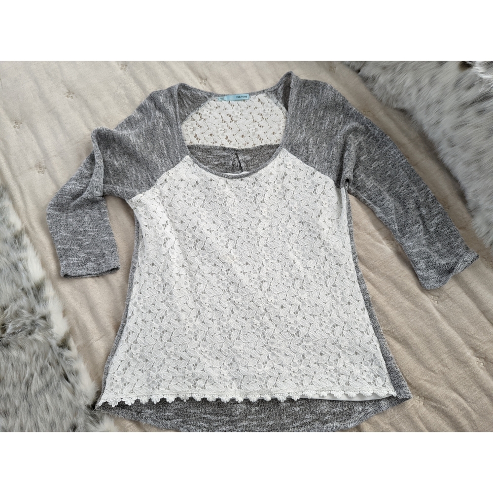 Lace Front Sweater